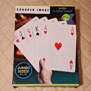 Sharper Image Jumbo Playing Cards - Red, Black, and Blue